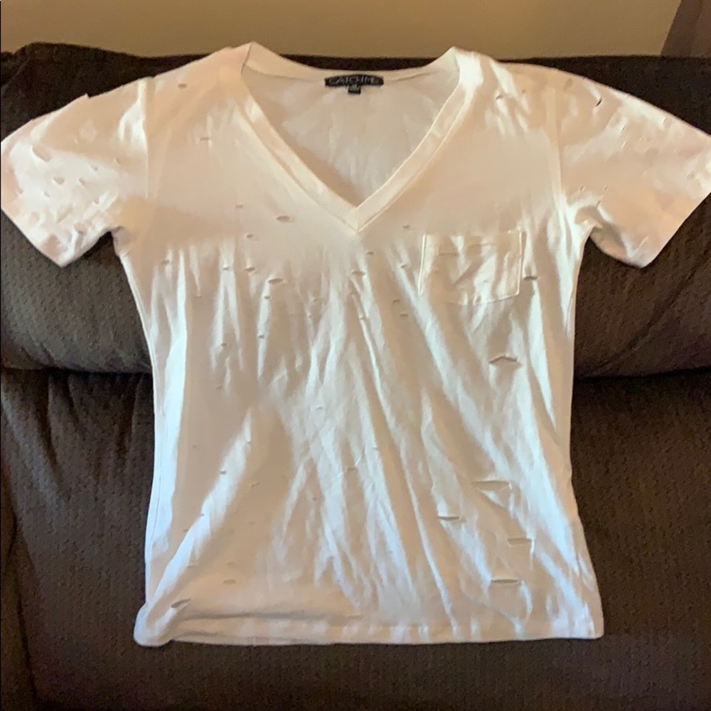Distressed short sleeve shirt